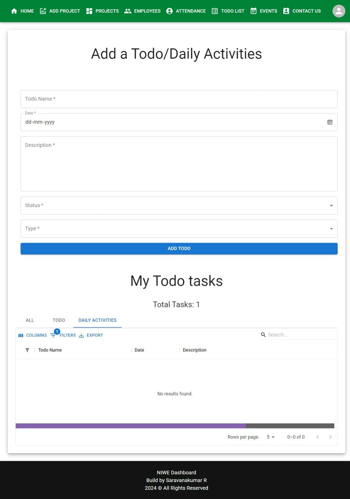 Add/View Todo List